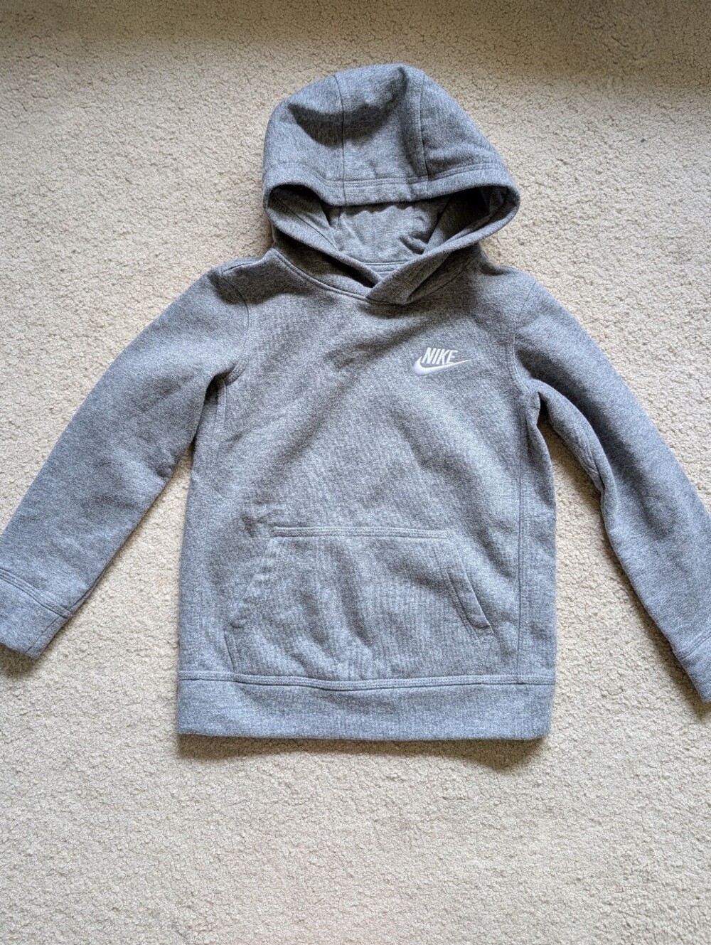 Nike Kids' Gray Hooded Pullover Sweatshirt